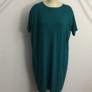 NWT Eileen Fisher Loose Jersey Dress Sz Small Teal
